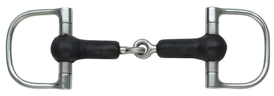 Picture of Shires Rubber Covered Jointed Dee Snaffle Bit | Stainless Steel Rings | 3 Sizes