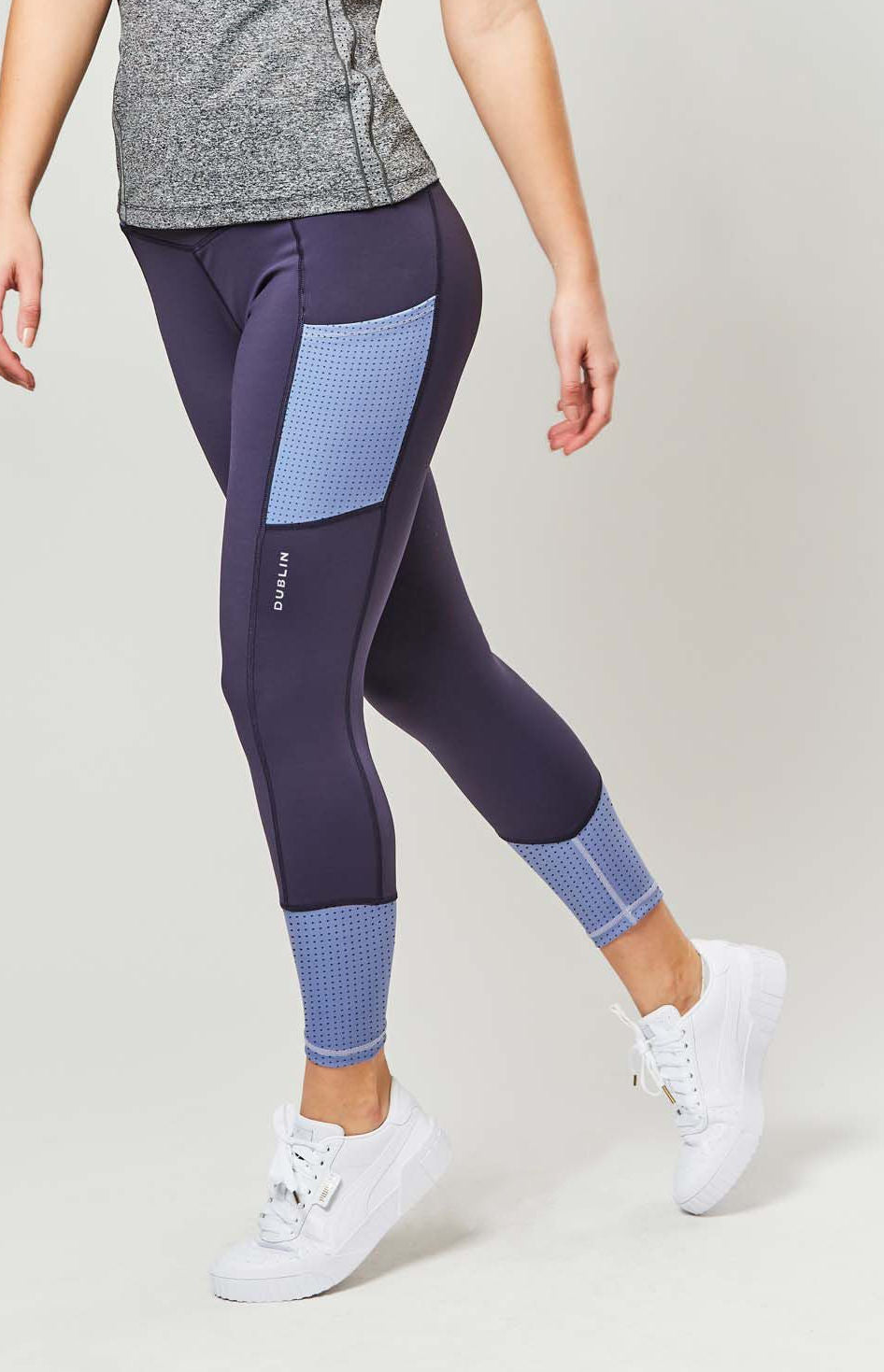 Picture of Dublin Riding Tights Power  Performance Mid Rise Colour Block, Girls, 3 Colours