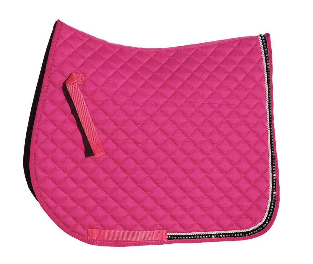 Picture of Rhinegold Elite Diamante Trimmed Saddlecloth | Pony,Cob,Full,| 9 Colours