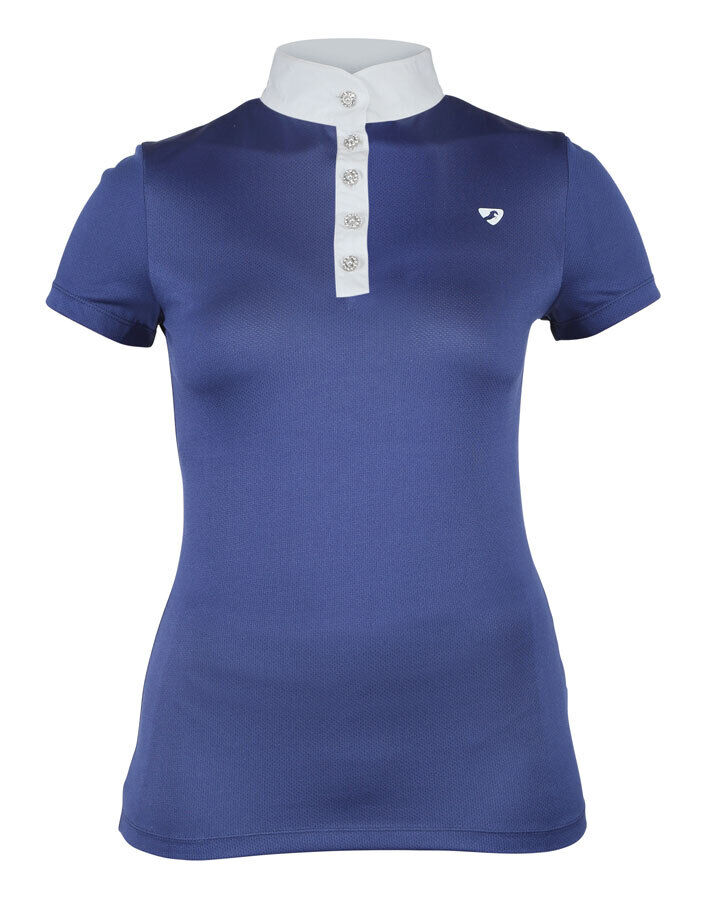 Picture of Shires Aubrion Girls Monmouth Show Shirt | Navy or White | Age 7-14 Years