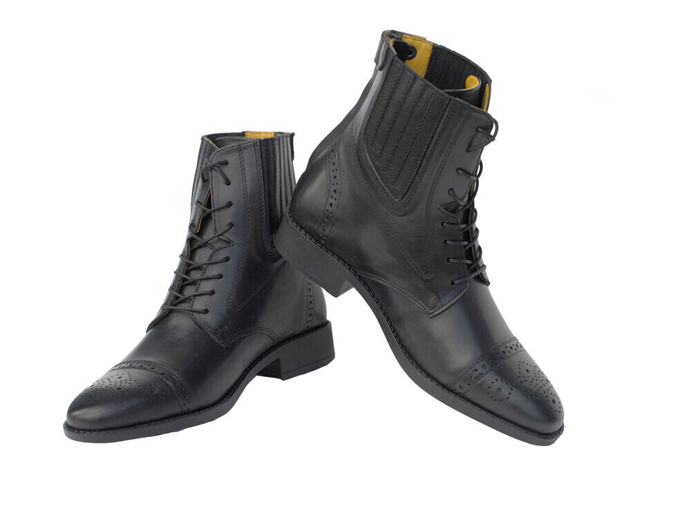 Picture of Rhinegold Rocco Italia Tuscany Paddock Boots | Black | UK 3 - 11 | Zip Up