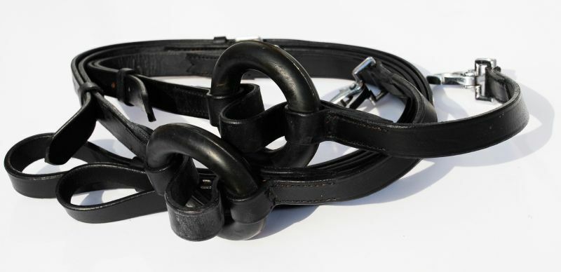Picture of Windsor Equestrian Leather Side Reins | Black Or Havana