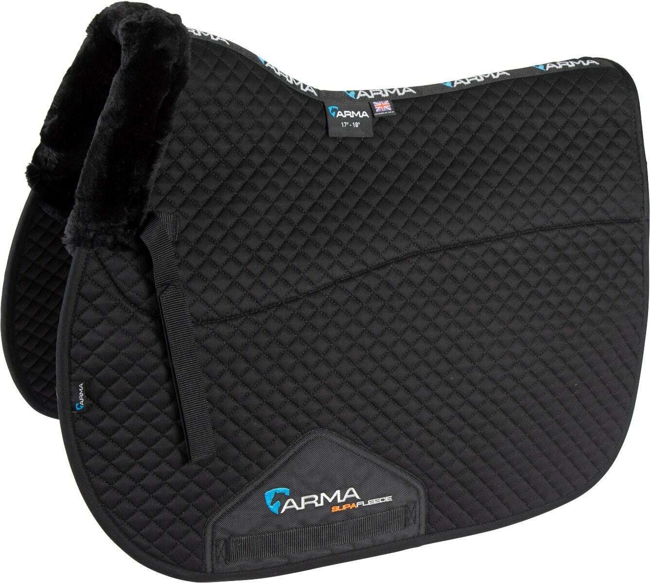 Picture of Shires Arma Supafleece Saddlecloth | Black / Brown / Natural | 17"/18" Size