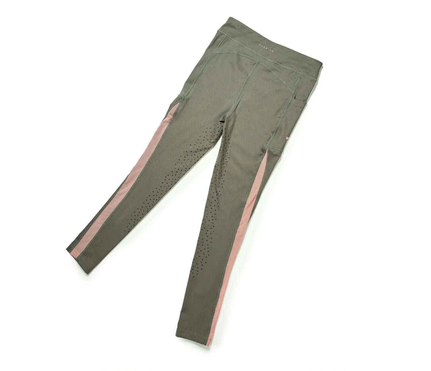 Picture of Shires Aubrion Rhythm Riding Tights - Young Rider | Olive,  Navy | Age 7-16