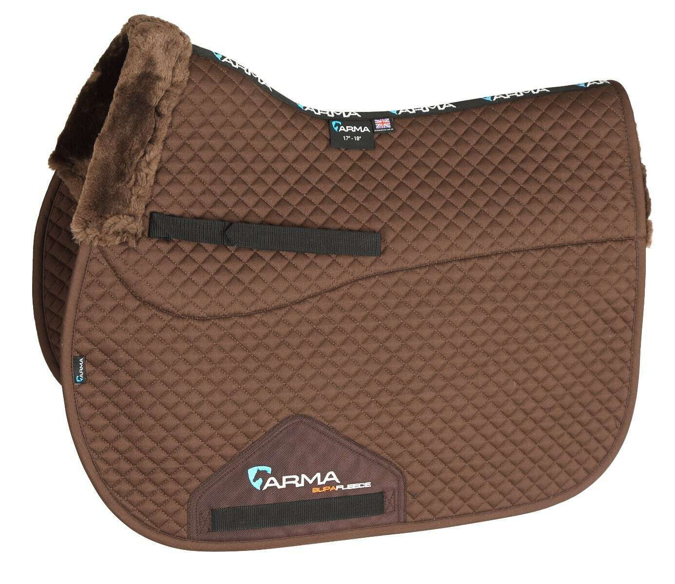 Picture of Shires Arma Supafleece Saddlecloth | Black / Brown / Natural | 17"/18" Size