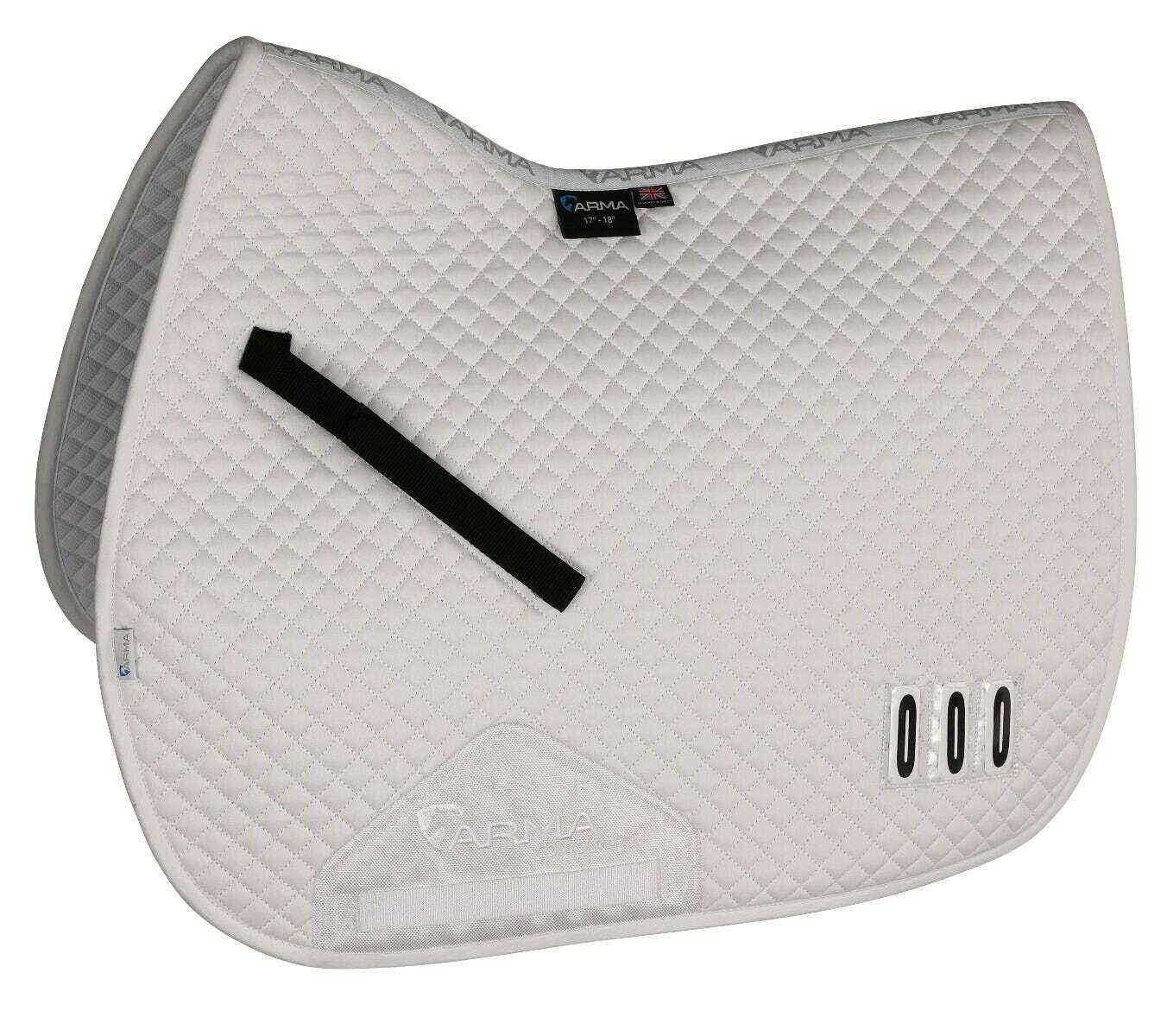 Picture of Shires Arma Numbered Saddlecloth | White | Sizes 15"-16.5 or 17"-18" | Ultra Dri