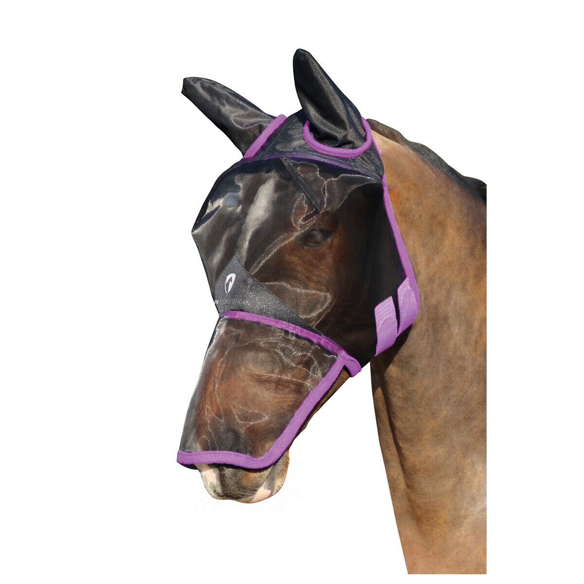Picture of Fly Mask | Hy Equestrian Horse / Pony Mesh Full Fly Mask with Ears and Nose.