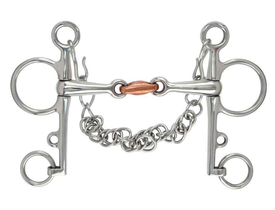 Picture of Shires Double Jointed Copper Lozenge Pelham Bit | Stainless Steel | 4 Sizes