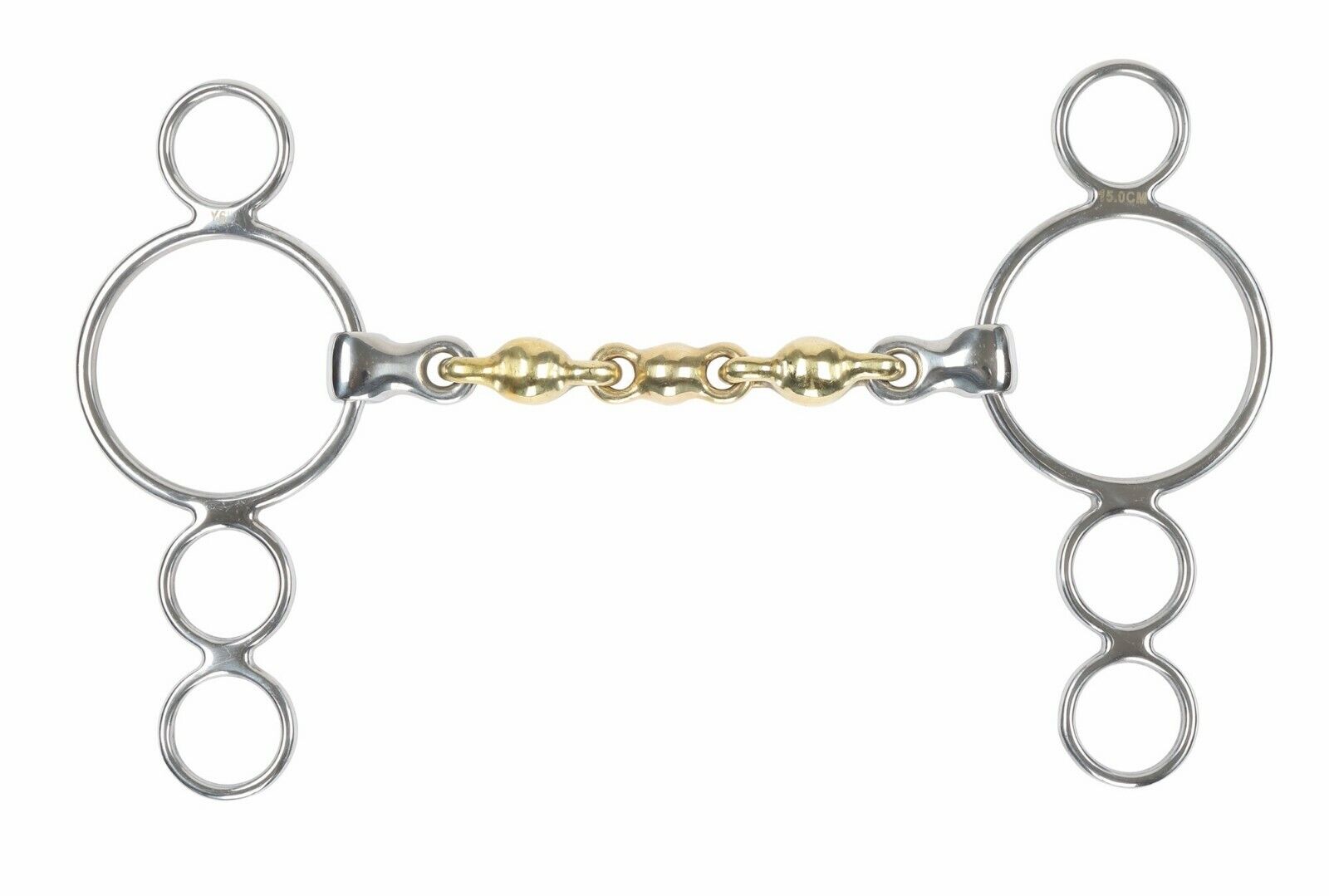Picture of Shires Brass Alloy Waterford Three Ring Gag | Horse Bit | Brass Alloy | 4 Sizes