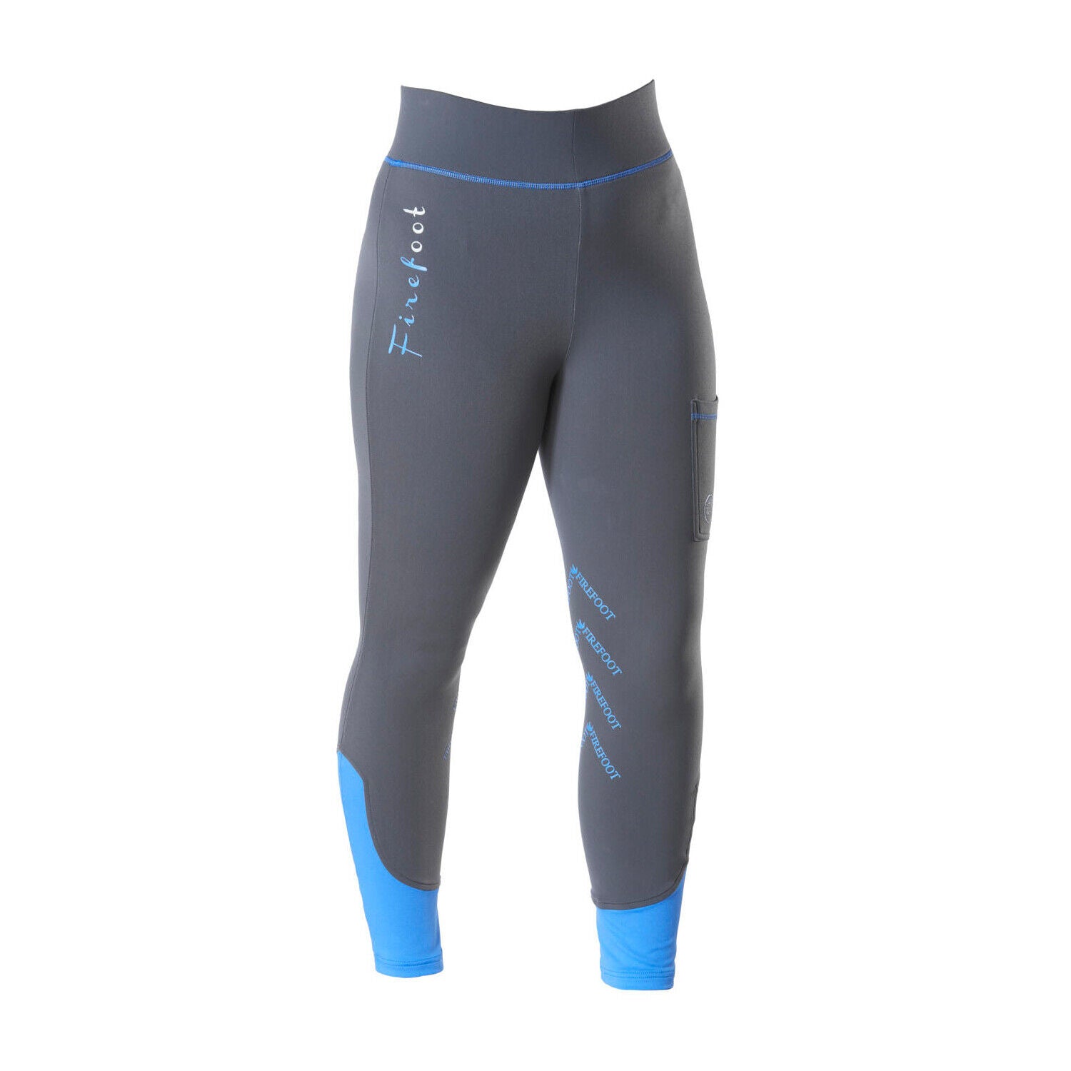 Picture of FireFoot Ripon CHILDS/KIDS Fleece Lined Horse Riding Breeches, Charcoal/Blue