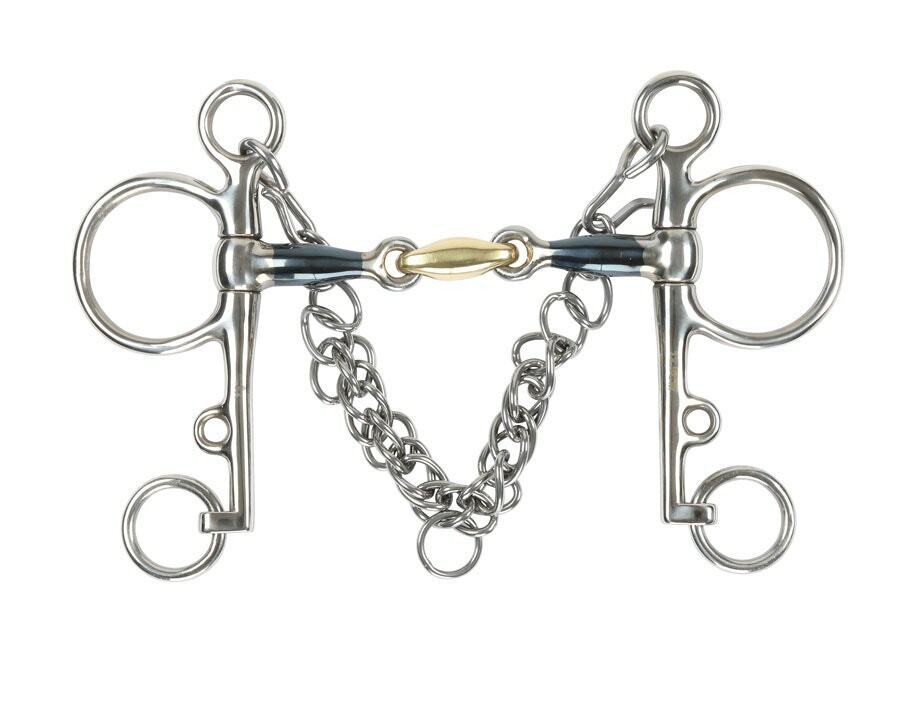 Picture of Shires Pelham With Brass Lozenge  | Horse Bit | Blue Sweet Iron | 4 Sizes