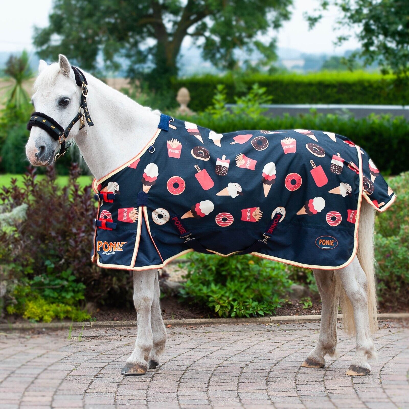 Picture of Lightweight 50G Pony Rug Gallop Trojan Turnout Rug Std Neck, Ice Cream Doughnuts