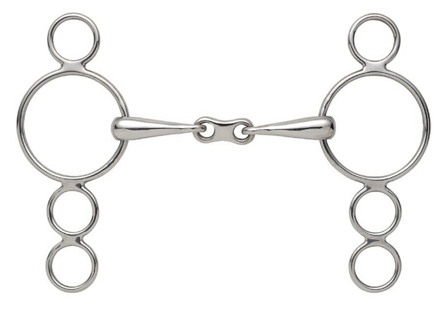 Picture of Shires Three 3 Ring Dutch Gag Bit With French Link | Stainless Steel | 4 Sizes