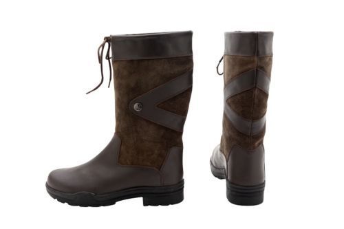 Picture of Horka Greenwich Waterproof Short Country Boots With Fake Fur Lining Black /Brown