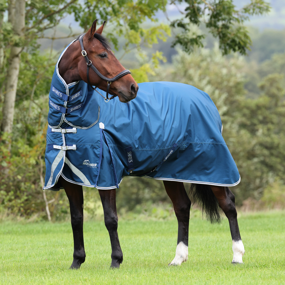 Picture of Shires Highlander Original 50G Turnout Combo Horse/Pony Rug, Ocean, Lightweight