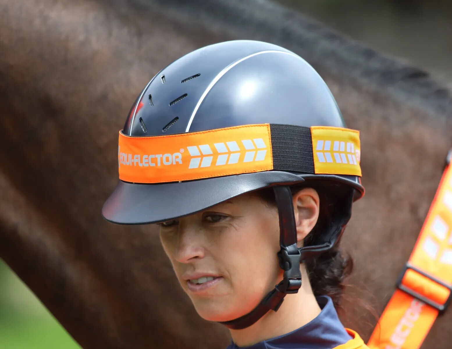 Picture of Shires EQUI-FLECTOR Riding Hat Band | Onesize | Pink, Yellow or Orange