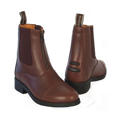 Picture of Toggi Ascot Zip Front Leather Jodhpur Paddock Boot Rubber Sole